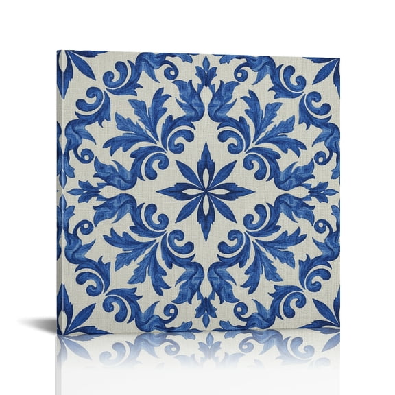 Abstract Navy Blue Ethnic Boho Wall Decor For Bedroom Fashion Kitchen Wall Pictures , Art Modern Canvas Prints, Canvas Print Ready To Hang Room Home Art Decor