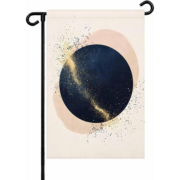 Abstract Navy Blue Geometric Pattern Garden Flags 12x18 Inch Double Sided Welcome Yard Flags for Outdoor Decor Modern Boho Nordic Style Yard Outside Seasonal Decoration