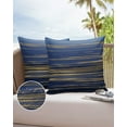 thumbnail image 1 of Abstract Navy Blue and Golden Texture Outdoor Pillow Covers Waterproof Throw Pillow Cover 18x18in Set of 2,Square Decorative Pillowcases Cushion Case for Patio Sofa Couch,Classic Modern Simplistic, 1 of 7