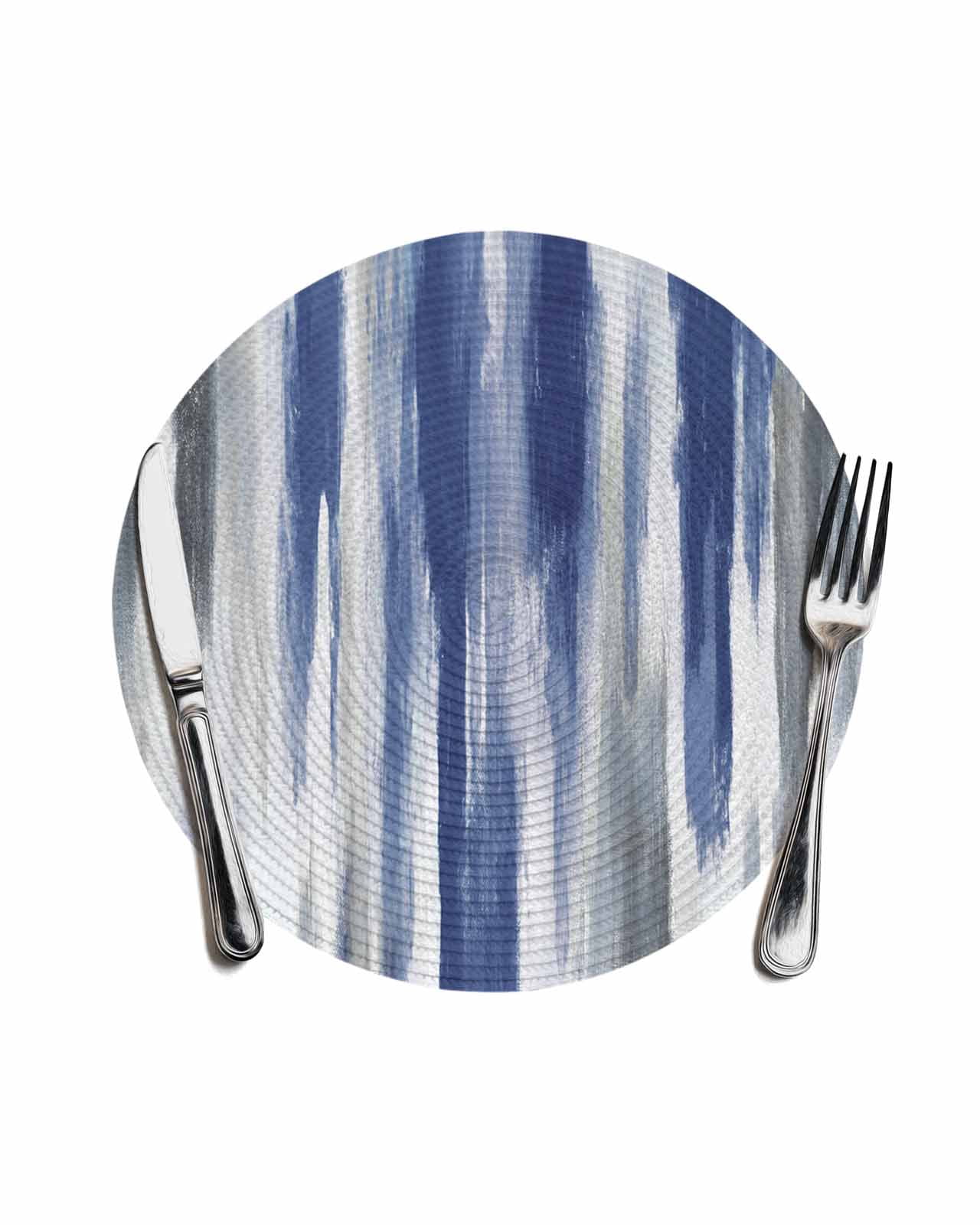 Abstract Navy Blue Round Placemats for Dinning Tables,Heat-proof ...