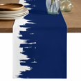thumbnail image 1 of Abstract Navy Blue Table Runner 36 Inches, Modern Minimalist Graffiti Artwork Bed Runner Dresser Scarves Tabletop for Indoor Outdoor Parties/Ceremony/Banquet, 13"x 36", 1 of 9