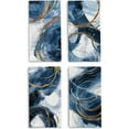 thumbnail image 1 of Abstract Navy and Gold Kitchen Dish Towels Set of 4, Modern Luxury Decorative Hand Towels for Bathroom, Blue and Gold Bathroom Kitchen Decor, Modern Home Decor, 18x26 Inches, 1 of 6