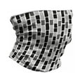 thumbnail image 1 of Abstract Neck Gaiter, Brush Mark Effect Stripes, Unisex, White and Black, by Ambesonne, 1 of 3