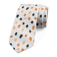 thumbnail image 1 of Abstract Necktie, Brush Strokes Pastel Dots, Dress Tie, 3.7", Marigold Charcoal Grey, by Ambesonne, 1 of 3
