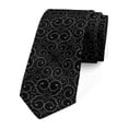 thumbnail image 1 of Abstract Necktie, Modern Curvy Lines Art, Dress Tie, 3.7", Charcoal Grey and White, by Ambesonne, 1 of 3