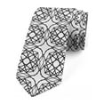 thumbnail image 1 of Abstract Necktie, Monotone Inspired Line Art, Dress Tie, 3.7", Charcoal Grey and White, by Ambesonne, 1 of 3