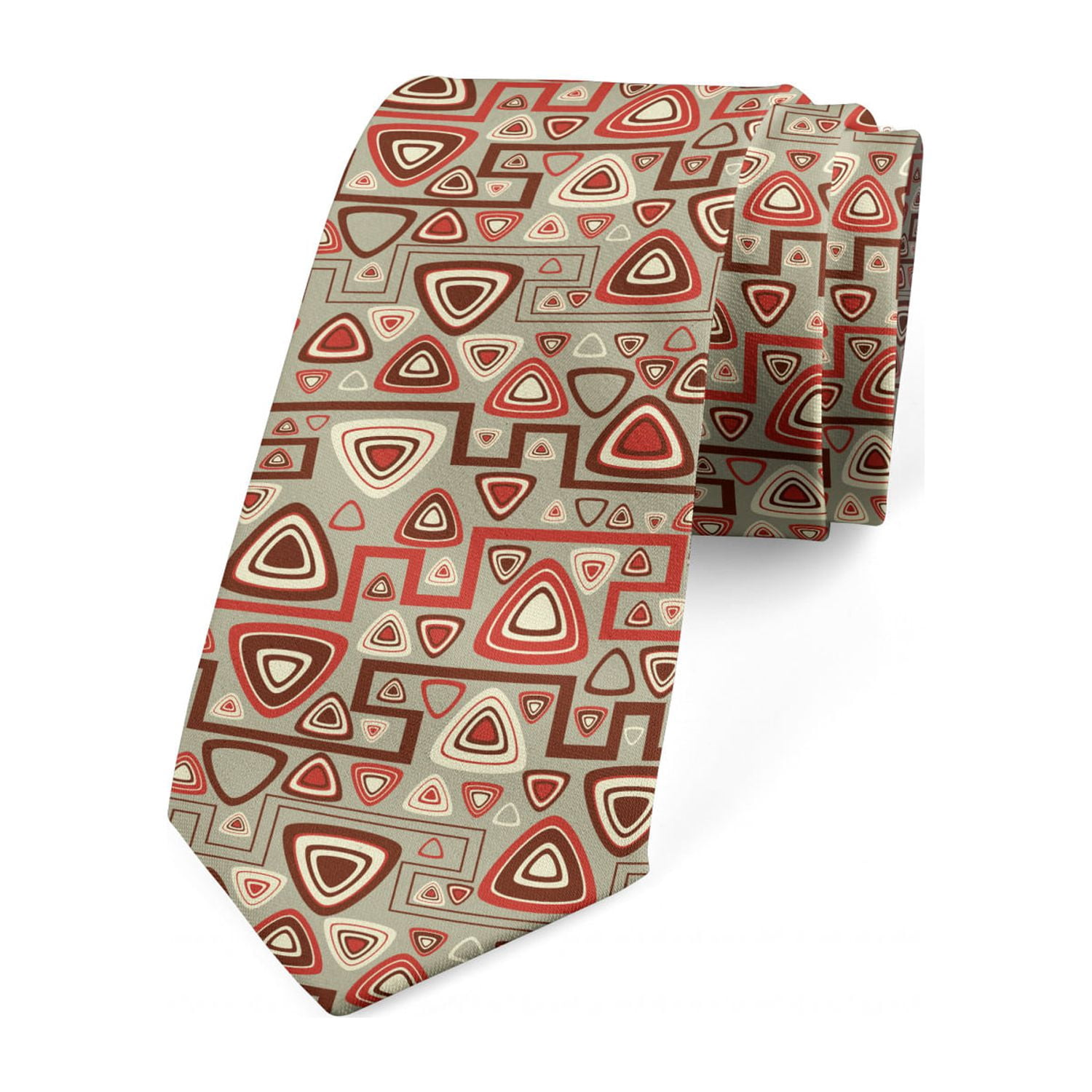 Abstract Necktie, Rounded Triangles Art, Dress Tie, 3.7
