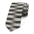 thumbnail image 1 of Abstract Necktie, Wavy Monochrome Stripes, Dress Tie, 3.7", Dark Brown Eggshell, by Ambesonne, 1 of 3