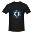 thumbnail image 1 of Signetis Unisex Abstract Neon Blue Graphic Tee, Black, Short Sleeve, 1 of 9