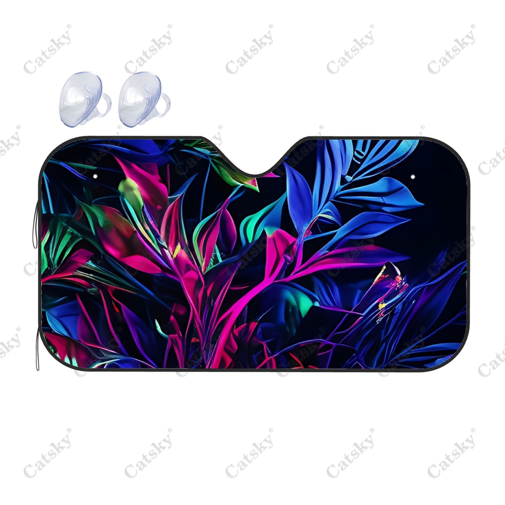 Abstract Neon Flowers Car Windshield Sunshade Front Auto Car Windshield ...