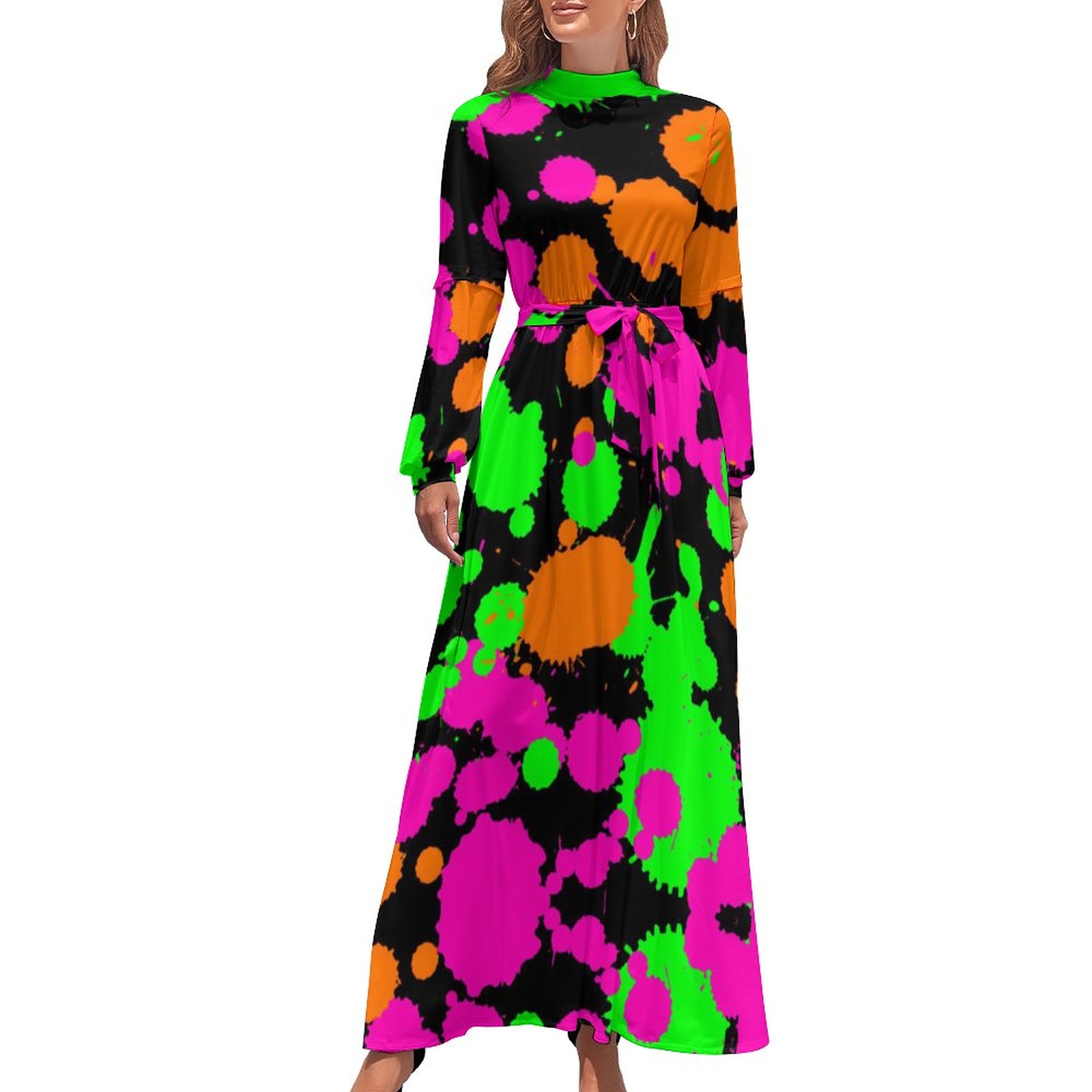 elegant satin maxi dress Women's Satin Off-Shoulder Slim-Fit Maxi Dress Pink / L