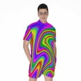 thumbnail image 1 of Abstract Neon Trippy Short Sleeve Men'S Rompers Casual Summer Jumpsuits Outfit, 1 of 4