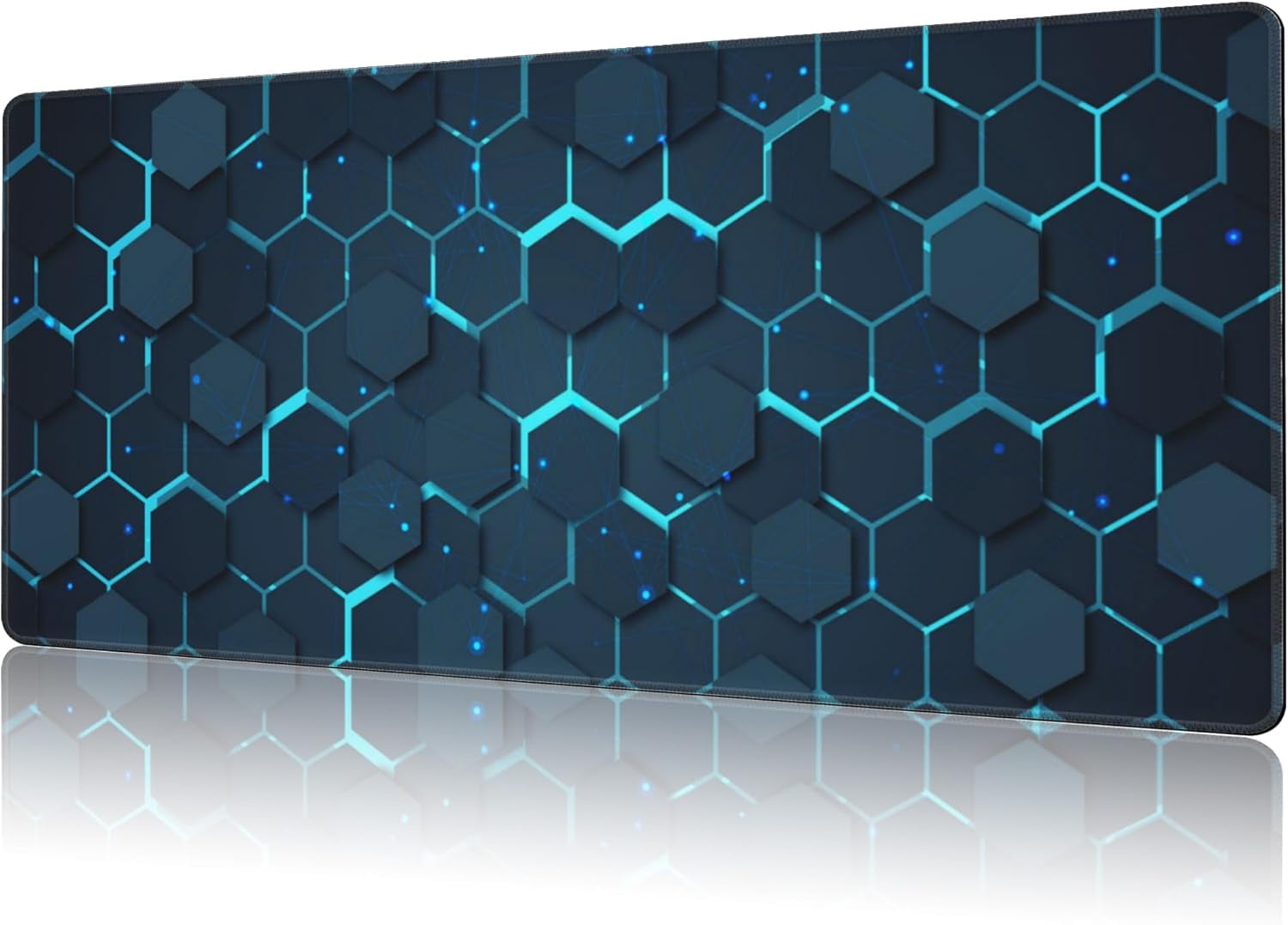 Abstract Network Gaming Mouse Pad,Large Non-Slip Thick Stitched Edge Mouse Mat for Home Office Gaming Keyboard Desk Pad (35.4 x 15.7 Inches)