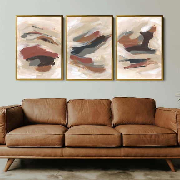 Abstract Neutral Fall Paintings Warm Tone Minimalist Wall Art Triptych Toasted Foliage Abstract Art Prints or Canvases Poster Set 3