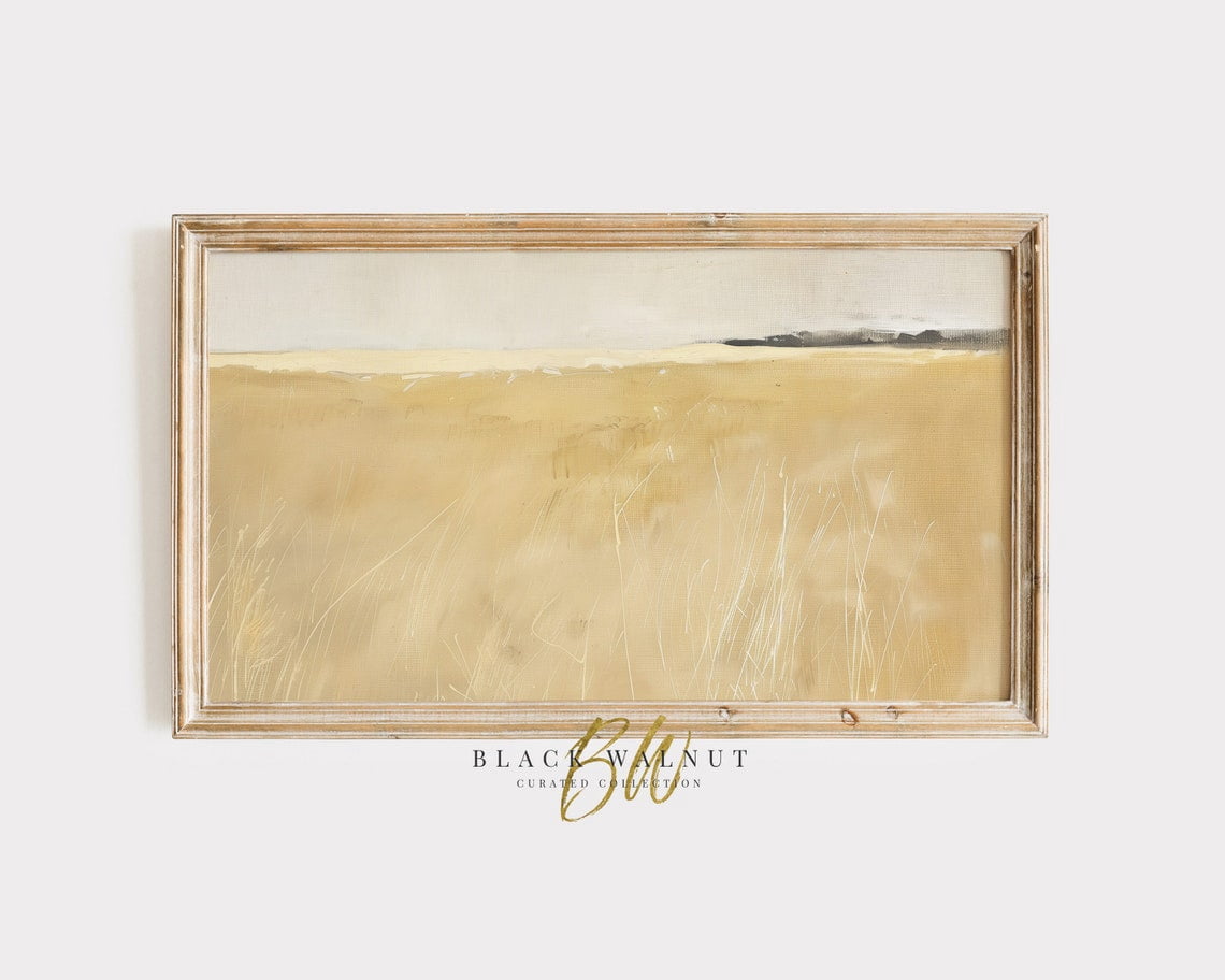 Screen Scaver Abstract Abstract Neutral Field Wall Art, Rustic Country Meadow, Mid Century ...