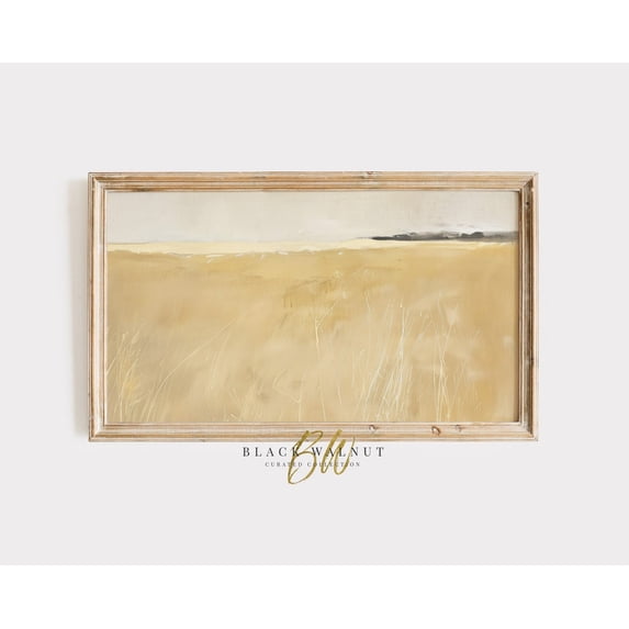 Abstract Neutral Field Wall Art, Rustic Country Meadow, Mid Century ...