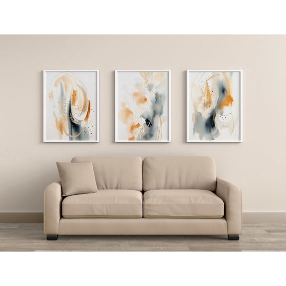 Abstract Neutral Office Classic Decor Poster, Set 3, Poster Only ...