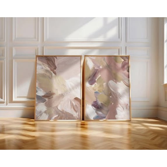 Abstract Neutral Painterly Brushstroke Poster, Set 2, Poster Only ...