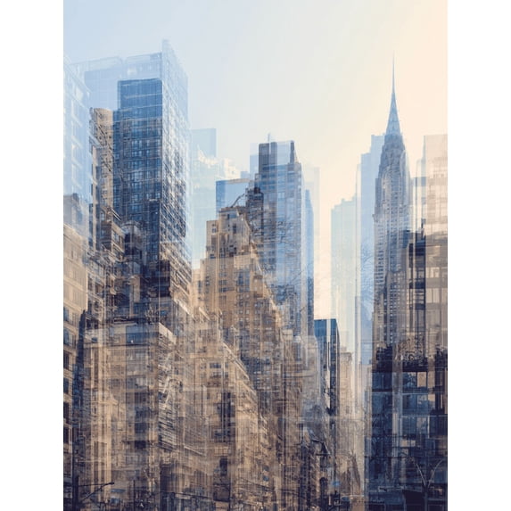 Abstract New York Skyline Canvas Print Cafe Apartment Home Decor