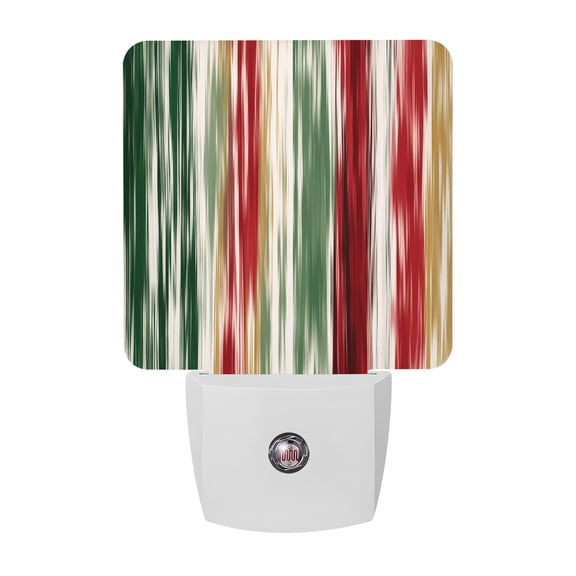 Abstract Night Lights, Modern Vertical Emerald Green C Ruby Red Ream Stripes Smart Auto Dusk to Dawn Sensor Nightlights Plug-in Nightlight for Bedroom Bathroom Living Room Kitchen Hallway