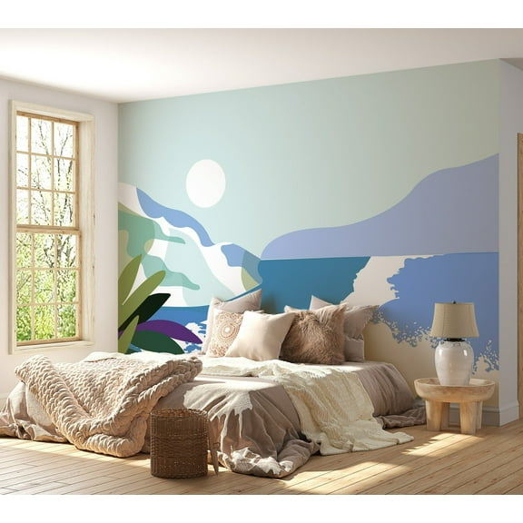 Abstract Non-pasted Wallpaper Wall Mural - Modern Sea & Mountains