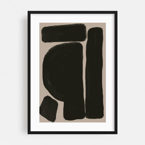 Abstract Objects - Photography Abstract Minimalist Geometric Modern Art Black and White Bauhaus Black Framed Wall Art Print 5 x 7 inches