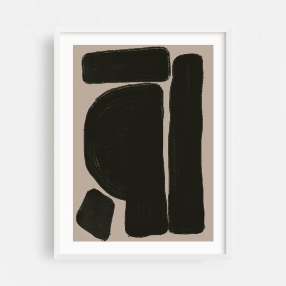 Abstract Objects - Photography Abstract Minimalist Geometric Modern Art Black and White Bauhaus White Framed Wall Art Print 5 x 7 inches