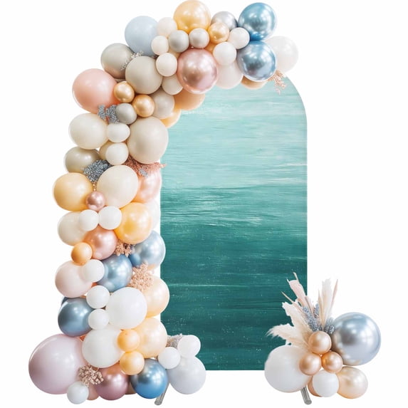 Abstract Ocean Arch Backdrop Cover 5 FT Teal Gradient Oil Painting ...