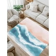 thumbnail image 1 of Abstract Ocean Area Rug for Bedroom 5x7 Ft Wave Teal Orange Ombre Modern Art Super Soft fuzzy Throw Rug Non-Slip Fluffy Plush Indoor Floor Carpet for Living Room Nursery Home Decor, 1 of 8