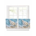 Abstract Ocean Beach Conch Short Blackout Curtains 24 Inch Long,Coastal ...