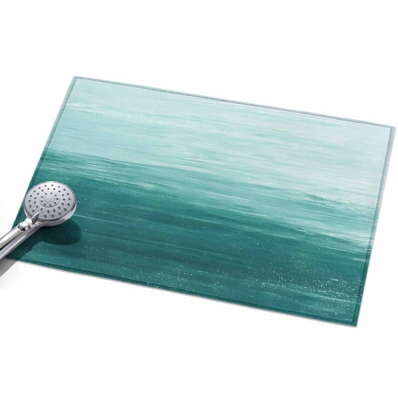 Abstract Ocean Front Door Rugs 2x3ft Teal Gradient Oil Painting Texture ...