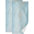 thumbnail image 1 of Abstract Ocean Marble Hand Towels 2 PCS, Golden Sliver Kitchen Towel Ultra Soft and Highly Absorbent,Decorative Fingertip Face Towel for Bathroom Hotel, 28.3"x14.4", 1 of 5