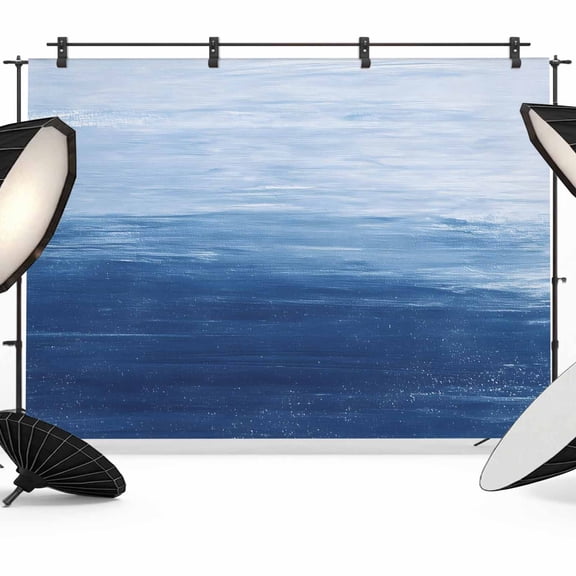 Abstract Ocean Photography Backdrop 10x8FT, Dark Blue Gradient Oil Painting Texture Photo Backdrops, Background for Photography Studio Photo Studio Background, Back Drop for Photoshoot