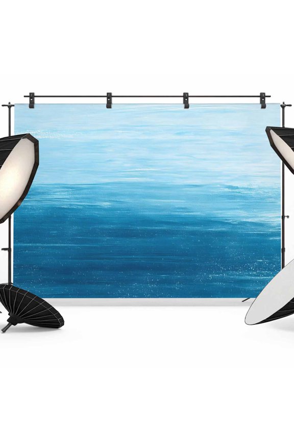 Abstract Ocean Photography Backdrop 12x8FT, Sky Blue Gradient Oil Painting Texture Photo Backdrops, Background for Photography Studio Photo Studio Background, Back Drop for Photoshoot