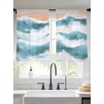 thumbnail image 1 of Abstract Ocean Sheer Curtains 45 Inches Long 2 Panels Wave Teal Blue Gradient Ripple Modern Art Light Filtering Semi Sheer Window Curtains Drapes for Bedroom Living Room 52"x45", 1 of 7