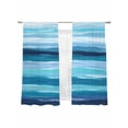 thumbnail image 1 of Abstract Ocean Sheer Curtains 63 Inch Long 2 Panels, Watercolor Ombre Wave Stripe Blue Theme Light Filtering Rod Pocket Curtains, Sheer Voile Drapes for Living Room Bedroom, 52"x63", 1 of 8