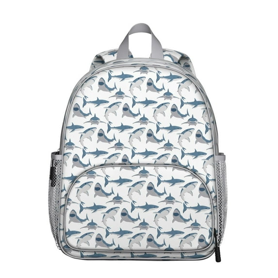 Abstract Ocean Student Backpack - Water-Resistant School Bag with Nautical Sea Life Cartoon Design, Lightweight and Comfortable for Outdoor Activities and Travel