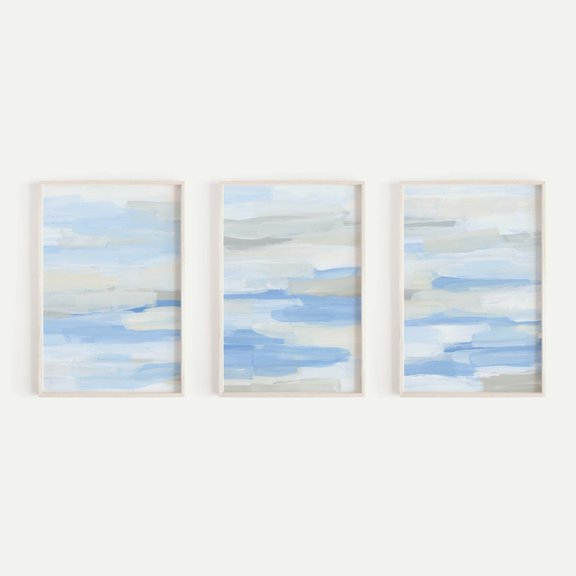 Abstract Ocean Triptych Downwind Art Prints or Canvases Poster Set 3