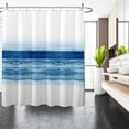 thumbnail image 1 of Abstract Ocean Wave Ombre Shower Curtains Set Navy Blue White Shower Curtain for Bathroom Modern Waterproof Fabric Stall Bath Curtain with 12 Hooks Rings Extra Long 72x72in, 1 of 6