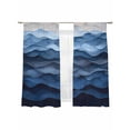 thumbnail image 1 of Abstract Ocean Wave Sheer Curtains for Living Room Bedroom, Light-filtering Sheer Curtain, Gradient Navy Impressionist Style Rod Pocket Voile Window Treatment Drapes, 52’’Wx63’’L, 2 Panels Set, 1 of 7