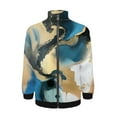 thumbnail image 1 of Abstract Ocean Waves Art Print Jacket Men's Street Cool Long Sleeves Coat Personality Tops Oversized Zipper Jackets Male Clothes, 1 of 7