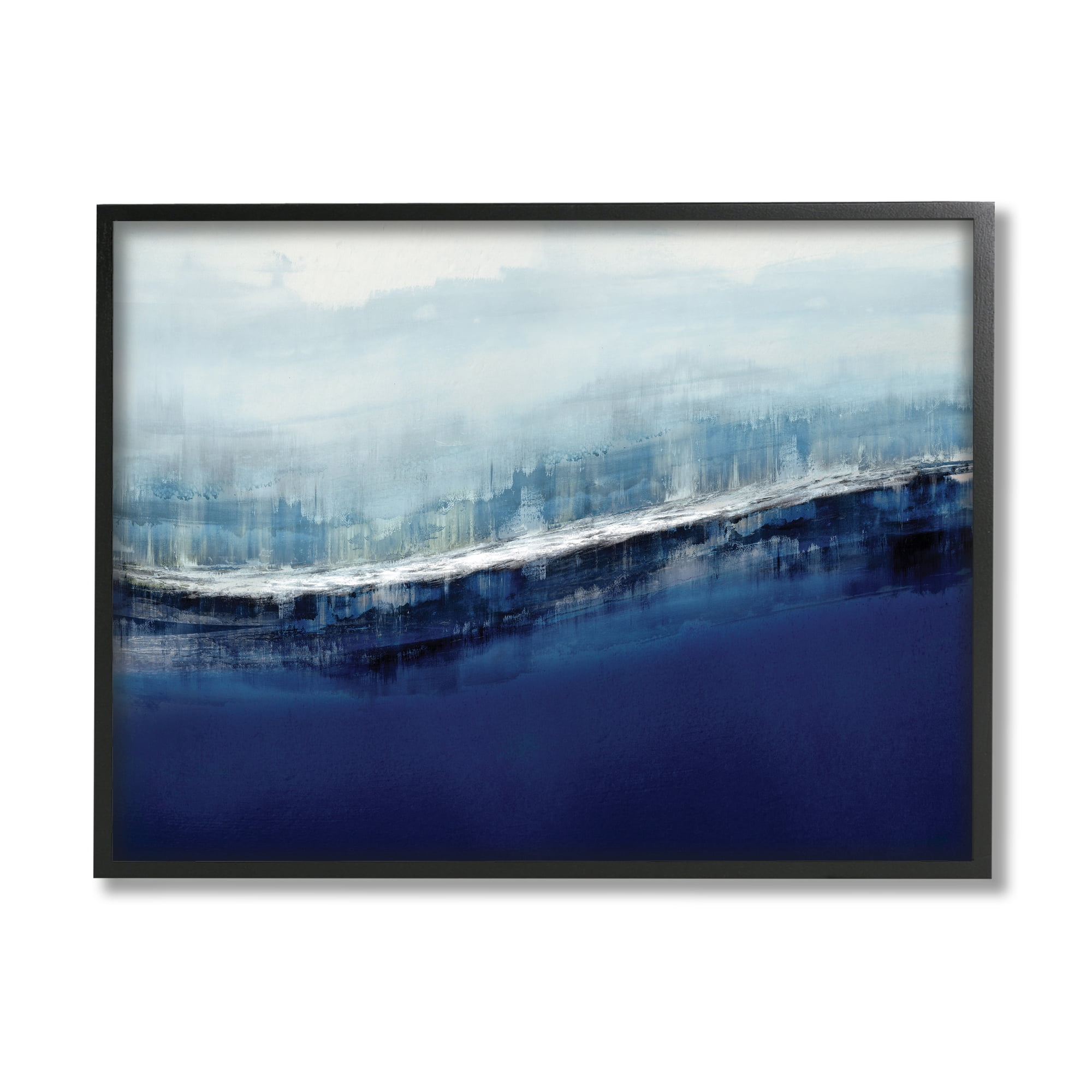 Stupell Industries Abstract Ocean Waves Blue Stormy Sky ,16 x 20,Designed by Jake Messina