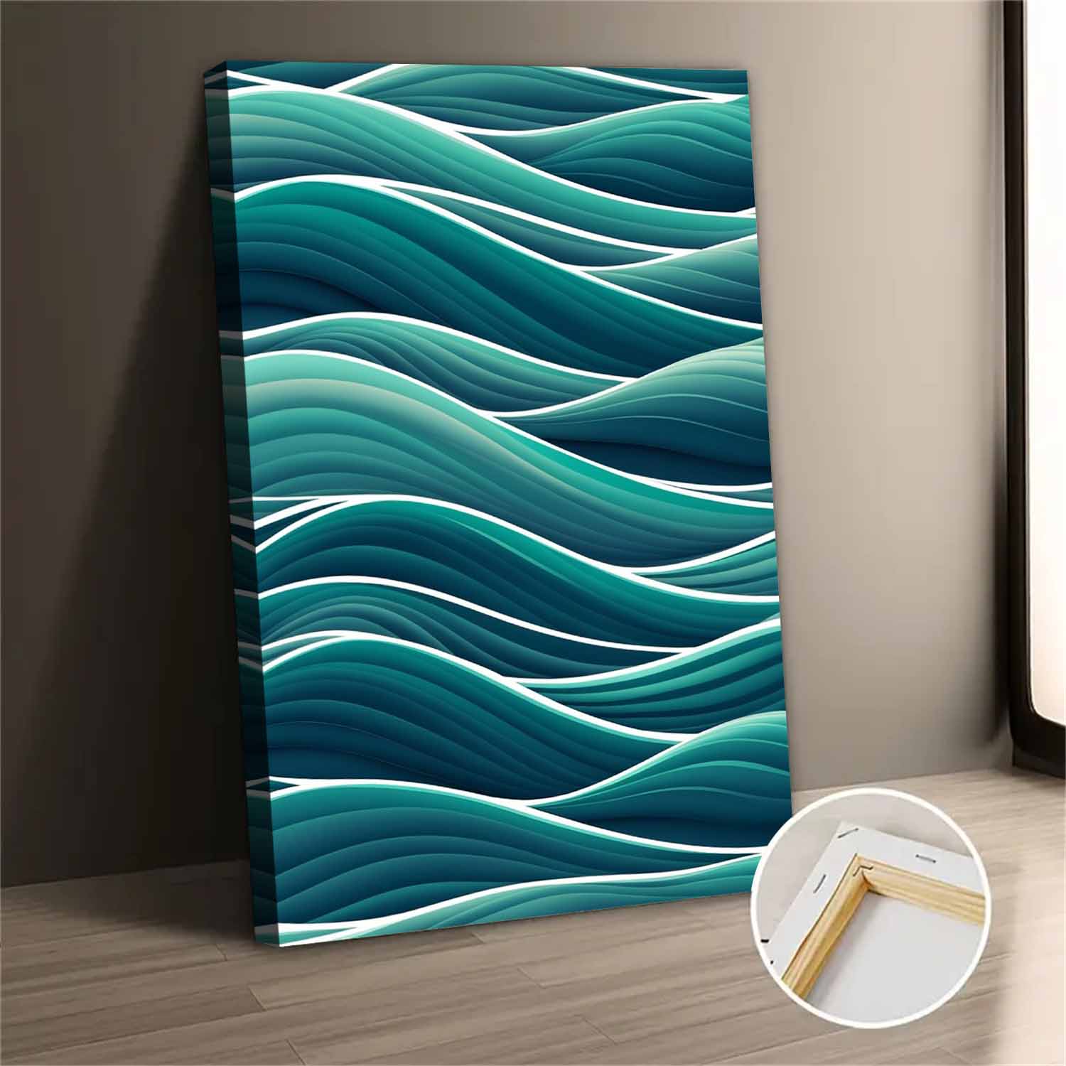 Abstract Ocean Waves Canvas Wall Art For Bedroom Living Room Decor ...