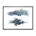 thumbnail image 1 of Abstract Of Clouds Dark Blue Colored I 32 in x 16 in Framed Painting Canvas Art Print, by Designart, 1 of 5