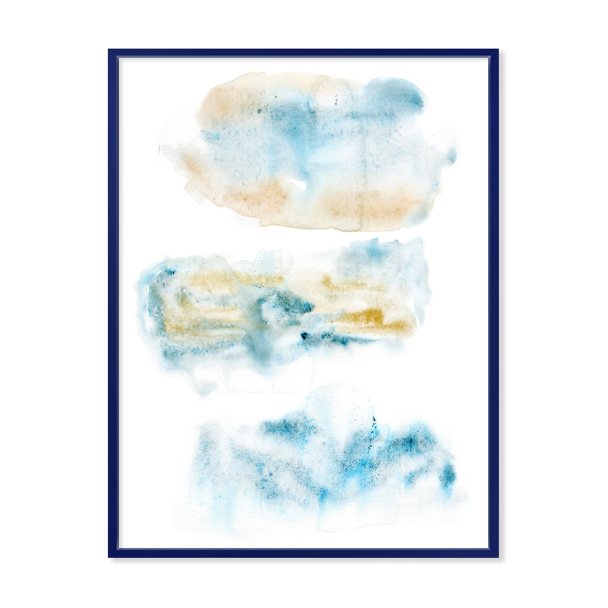 Abstract Of Clouds Dark Blue Colored II 30 in x 40 in Framed Painting Canvas Art Print, by Designart