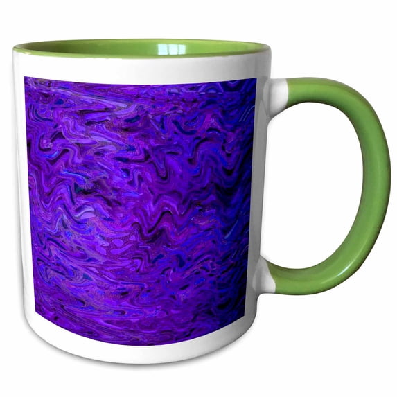 3drose, Abstract of Flowing Blue and Purple, 15oz Two-tone Green Mug