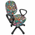thumbnail image 1 of Abstract Office Chair Slipcover, Circular Egg Like Shapes in Various Size and Colors Modern Illustration, Protective Stretch Decorative Fabric Cover, Standard Size, Multicolor, by Ambesonne, 1 of 5