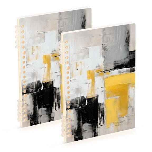 Abstract Oil Canvas Painting 2 Pcs Spiral Notebooks 60 Sheets 120 Pages A5 Journal Notepad 8.3x5.7 Inch Thick Adjustable College Ruled Paper