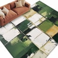 thumbnail image 1 of Abstract Oil Painting Area&nbsp;Rug 6x9ft Watercolor Beige Green Graffiti Non-Slip&nbsp;Washable Square&nbsp;Rugs Soft Felt Indoor Floor Mat for Bedroom Kitchen Living Room Bathroom, 1 of 9