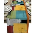 Abstract Oil Painting Color Geometry Yellow Table Runner Wedding Dining